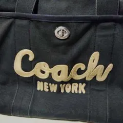 （色褪、ニオイ有り★ジャンク）COACH キャンバストートバッグ ブラック