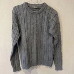 nano universe ケーブル編み グレー ニットセーター