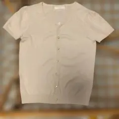 any sis　組曲　 半袖ニットカーディガン ベージュ