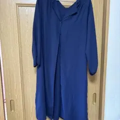 ネイビー シャツワンピース ロングガーデン