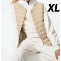 新品タグ付き ユニクロ パフテックコンパクトベスト XL ベージュ