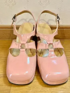 【希少】あしながおじさん パステルピンク エナメル ストラップ パンプス 平成物のサムネイル