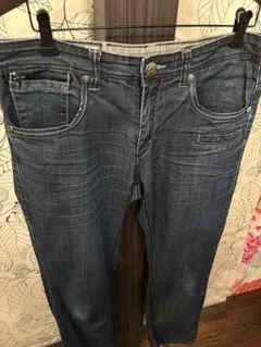 ダークブルーデニム ジッパーポケット付き