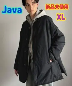 新品未使用 Java ノーカラーサイドファスナー中綿ジャケット XL ブラック