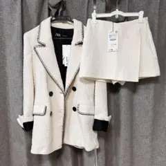 新品タグ付き　ZARA ダブルブレスト　ツイードスーツセットアップ