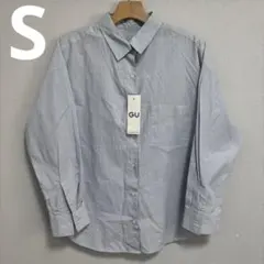 【オーバーサイズシャツ】Sサイズ　新品未使用　GU ストライプ　シャツ　長袖
