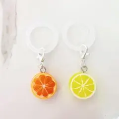 チャーム　めじるしアクセサリー　フルーツ　2個セット