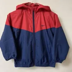 Nike フード付き ジャンパー　レッド/ネイビー のバイカラー　120