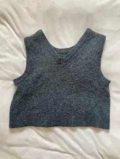 ニコアンド ニットベスト ダークグレー