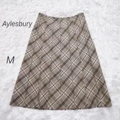 アリスバーリー チェック柄フレアスカート ブラウン系 9号 東京スタイル M