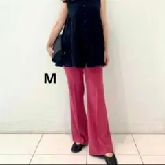 【美品】UNIQLO ドレープフレアパンツ ピンク Mサイズ