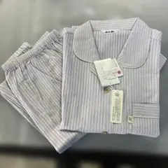 【新品未使用】近江ちぢみ ストライプ パジャマ グッドデザイン賞受賞 ラベンダー