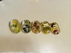 ドライフラワー入りレジン箸置き5個セット