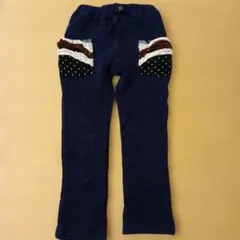 ネイビー ロングパンツ 異素材ポケット