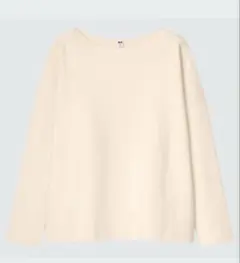 UNIQLO スフレヤーンボートネックセーター　オフホワイト　Lサイズ