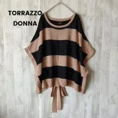 TORRAZZO DONNA スパンコール ニット ポンチョ ゆったり 上品
