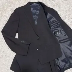 SUITSELECT 3ピーススーツ 黒 ペンチェック A5 M 4S 洗濯可