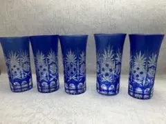 藍色切子グラス