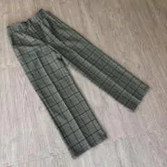 GU チェック柄 ワイドパンツ Sサイズ