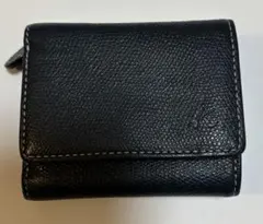 Kitamura ネイビー レザー 三つ折り財布