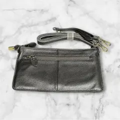 レディースミニショルダーバッグ 本革製 グレー