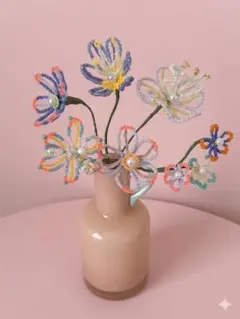 ハンドメイド　ビーズフラワーブーケ
