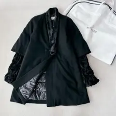 美品✨モンクレール　ラムウール　プレミアム　ダウンコート　キルティング　黒