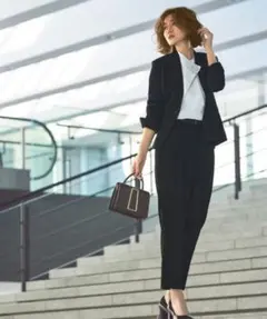 ストレッチツイードノーカラージャケット3点セットアップフォーマルセレモニースーツ