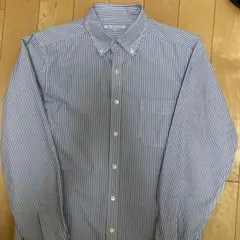 GREEN LABEL RELAXING 白青ストライプ長袖メンズシャツ Lのサムネイル