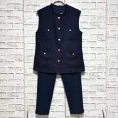 krone クローネ セットアップ ベスト×パンツ 金ボタン ネイビー 11AR