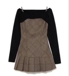 andmary Selena check mini dress