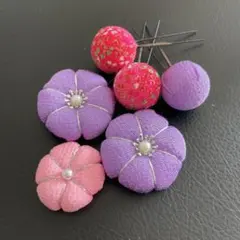 （21）和玉　ちりめん髪飾り　梅の花　着物髪飾り　七五三髪飾り　和装