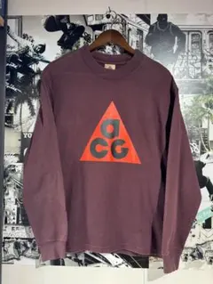 NIKE ACG ロゴ 長袖カットソー M バーガンディ