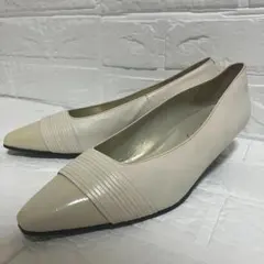 【訳あり】イヴサンローラン YSL パンプス アイボリー 36.5 23.5のサムネイル