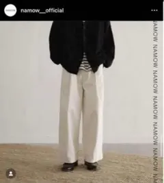 【namow ナモウ】ルーズチノパンツ　ホワイトのサムネイル