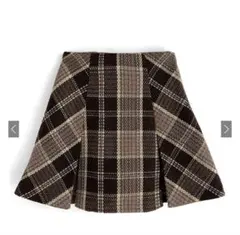 GRL インパン裏地付きチェック柄プリーツスカート tu963