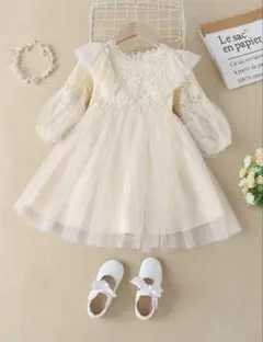 キッズ レース ドレス アイボリー　キッズドレスのサムネイル
