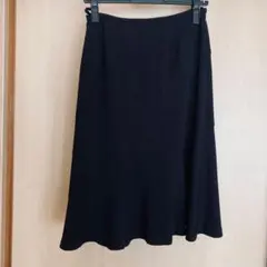 ヴォイスメール ソフトマーメイド ひざ丈 シフォン フレアスカート 黒 日本製