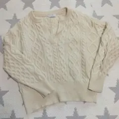 SLOBE IENA ハミルトンケーブルニット 長袖　キーネック