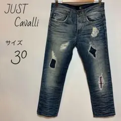 ジャストガヴァリ　JUSTcavalli ダメージ加工デニム　30 ジーンズのサムネイル
