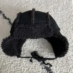 MAKE YOUR DAY キッズ ボアフライトキャップ ブラック　52㎝