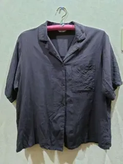 Samansa Mos2 blue 半袖シャツ ダークグレー