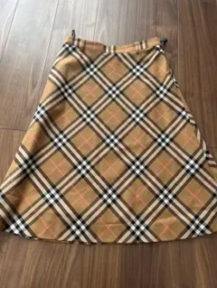三陽商会バーバリーロンドン38バーバリーチェックフレアスカート 茶色