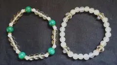 【最終処分オークション】天然石 ゴムブレスレット 2本セット