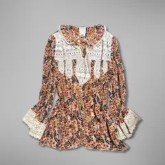 美品 y2k fairy grunge ANNA SUI シルクレーストップスのサムネイル