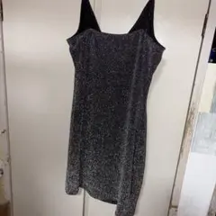 H&Mキャミワンピース Vネック 黒とシルバーラメ サイズ42