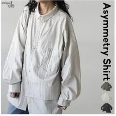 美品 antiqua アシンメトリー切り替えトップス グレー 完売品のサムネイル