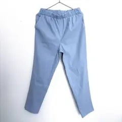 ライトブルー テーパードパンツ ウエストゴム M