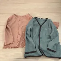 カーディガン2点セット（ピンク・グリーン）
