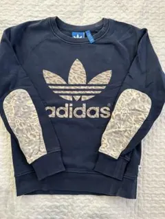 adidas アディダスオリジナルス ネイビー レオパード スウェット XS